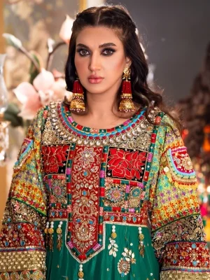 heavenly green afghani dress