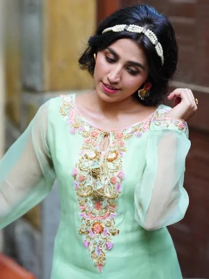 mint green organza semi formal dress