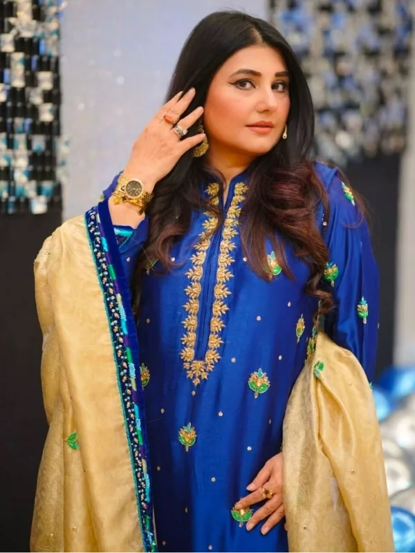 royal blue hand embroiderred royal blue hand embroiderred