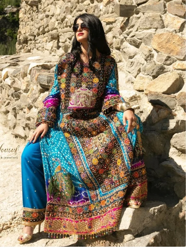 blue pure chunri balochi dress blue pure chunri balochi dress